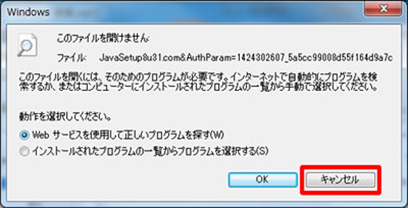 インストール画面の例